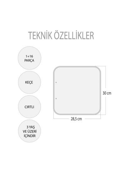 CLZ247  ( Erkek ) Duyguları Öğreniyorum Keçe Cırtlı Aktivite Sayfası - Çocuk Etkinlik , Eğitici Oyuncak