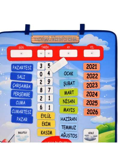 CLZ247 Takvimi Öğreniyorum (2024) Keçe Duvar Panosu , Eğitici Oyuncak