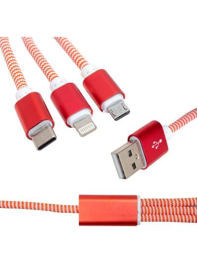 CLZ192 MICRO USB/TYPE-C/LIGHTNING 2.1A METAL 1.2 METRE ŞARJ VE DATA KABLOSU (4172)