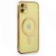 CLZ942 İphone 12 Kılıf Magneticsafe Lazer Silikon - Ürün Rengi : Gold