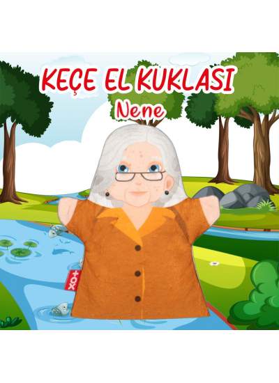 CLZ247  Babaanne Aile Bireyleri Keçe El Kukla