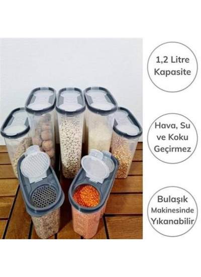 BUFFER® 2 Kapaklı Ölçekli Erzak Saklama Kabı - 1,2 Litre - SA930