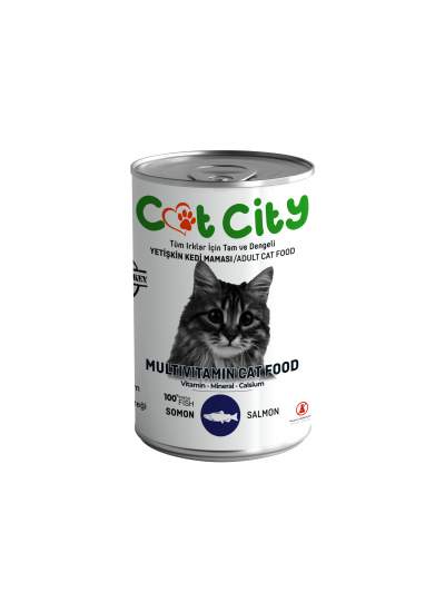 CLZ205 Az Tahıllı Somon Balıklı Yetişkin Kedi Konserve Yaş Mama 400 gr