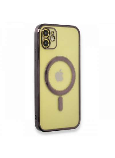 CLZ942 İphone 12 Kılıf Magneticsafe Lazer Silikon - Ürün Rengi : Gold