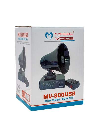 CLZ192 MAGICVOICE MV-800 USB KAYIT SİREN MİNİ PAZARCI ANFİ SETİ MIKNATISLI  (ANFİ+HOPARLÖR+MİKROFON) (4172)