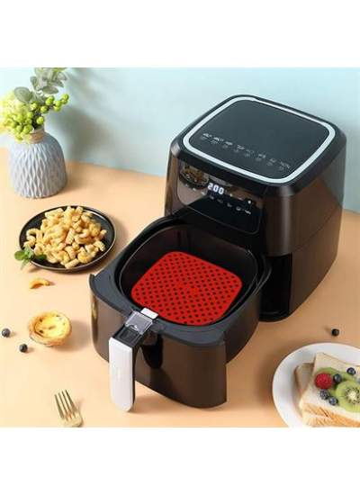 BUFFER® Renkli Isıya Dayanıklı Yıkanılabilir Silikon Fırın Ve Airfryer Kare Pişirme Matı 21,5 Cm