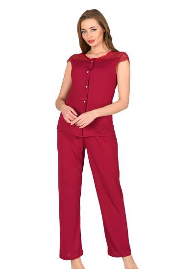 CLZ946 Bordo Penye Pijama Takımı