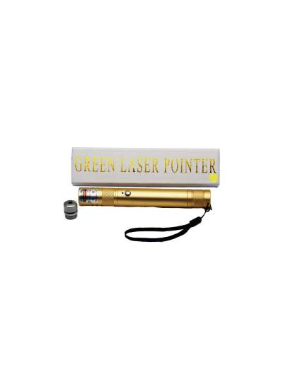 CLZ192 LAZER POINTER USB Lİ - GOLD YEŞİL LAZER METAL KASA BEYAZ KUTU (4172)