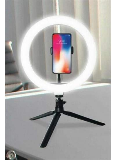 BUFFER® 10inç 26cm Youtube Instagram Tiktok Selfie  Stüdyo Video Fotoğraf Ring Light  Tripod Led Hal