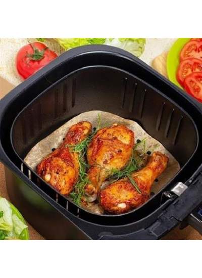 100 Adet Air Fryer Pişirme Kağıdı Tek Kullanımlık Hava Fritöz Yapışmaz Yağlı Kağıt Delikli  Model