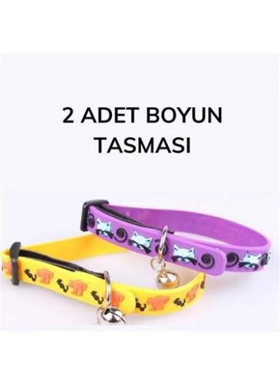 BUFFER® Çıngıraklı Zilli Sevimli Renkli Slikon Kedi Köpek Boyun Tasması