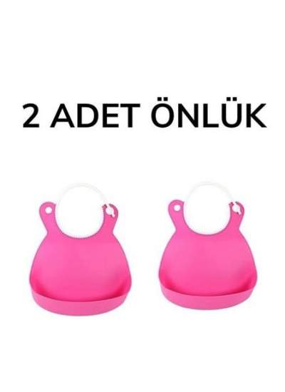 BUFFER® Çocuk Bebek Mama Önlüğü Dökülme Engelleyici Bükülebilir Pembe