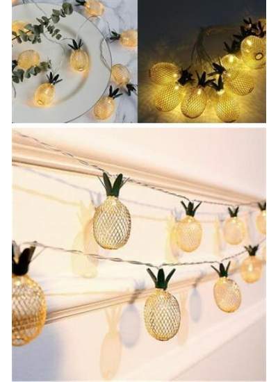 BUFFER® Dekoratif Pilli Pineapple Ananas Pilli Şerit Led Işık (1 Metre)