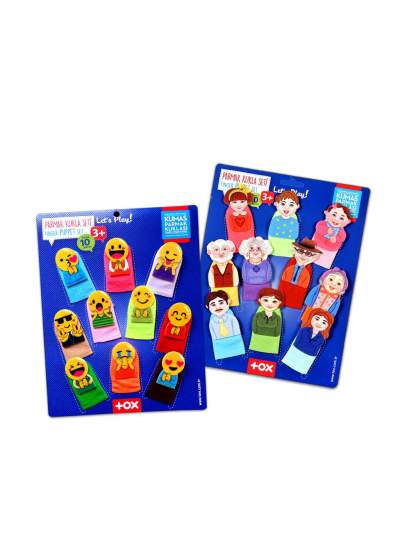 CLZ247 2 Set - 20 Parça  Emojiler ve Aile Bireyleri Parmak Kukla