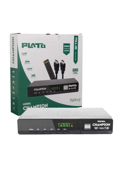 CLZ192 PLATO CHAMPION KASALI FULL HD UYDU ALICISI (SCART+HD)(HDMI KABLO DAHİL) (4172)