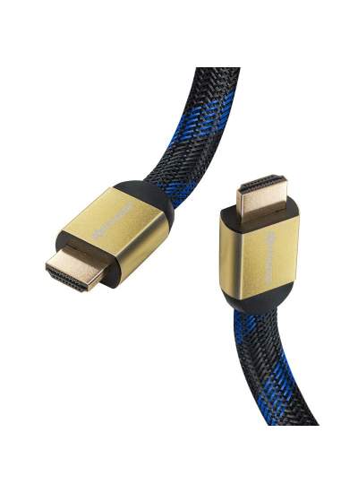 CLZ192 1.5 METRE 3D 4K UYUMLU 1.4 V GOLD YASSI ÖRGÜLÜ HDMI KABLO (4172)