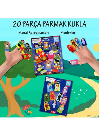 CLZ247 2 Set - 20 Parça  Masal Kahramanları ve Meslekler Parmak Kukla