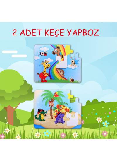 CLZ247  Gökkuşağı 3+ Keçe Yapboz - 3 Yaş Puzzle