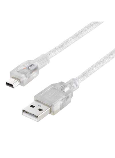 CLZ192 IPOD ŞARJ ALETİ KABLOSU USB 5 PİN GENİŞ 1.5 METRE ŞEFFAF  (SL-UK5) (4172)