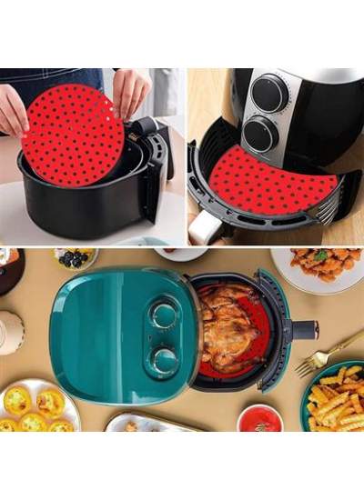 BUFFER® Renkli Isıya Dayanıklı Yıkanılabilir Silikon Fırın Ve Airfryer Yuvarlak Pişirme Matı 20 Cm