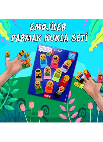 CLZ247  Emojiler 10 Parça Parmak Kukla , Eğitici Oyuncak