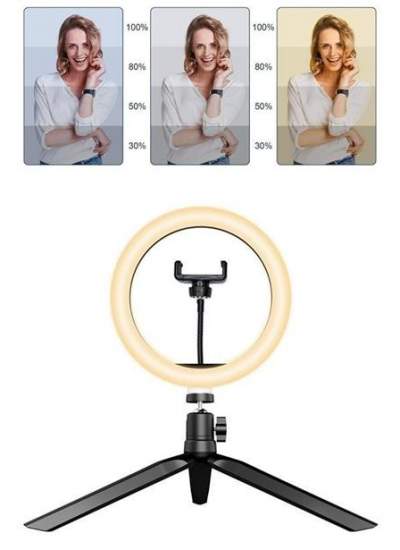 BUFFER® 10inç 26cm Youtube Instagram Tiktok Selfie  Stüdyo Video Fotoğraf Ring Light  Tripod Led Hal