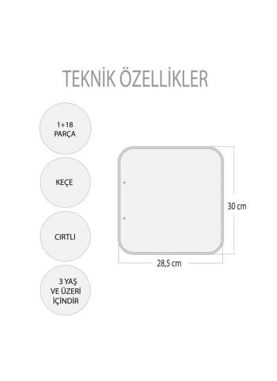 CLZ247  ( Vahşi Hayvanlar ) Parça-Bütün Eşleşmeler Keçe Cırtlı Aktivite Sayfası - Çocuk Etkinlik, Eğitici