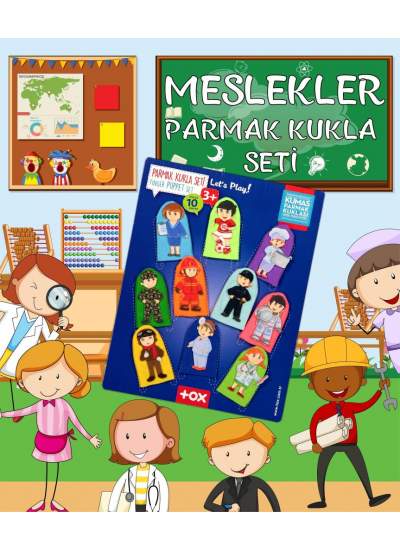 CLZ247  Meslekler 10 Parça Parmak Kukla , Eğitici Oyuncak