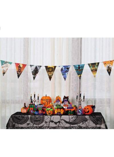 Cadılar Bayramı Halloween Flama Bayrak Banner Süs 8 li 3 Metre (CLZ)