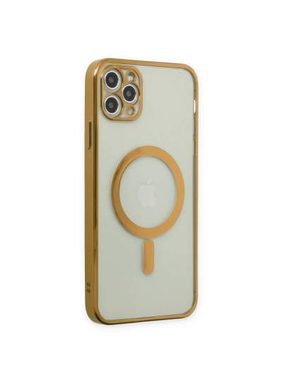 CLZ942 İphone 11 Pro Kılıf Magneticsafe Lazer Silikon - Ürün Rengi : Gold