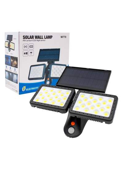 CLZ192 W770B SENSÖRLÜ 36 COB LEDLİ SOLAR AYDINLATMALI DUVAR LAMBASI (4172)