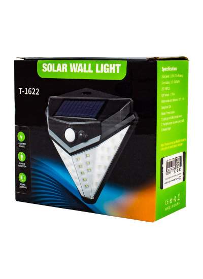 CLZ192 T-1622 40 LEDLİ 120* 5 MT GÖRÜŞ AÇISI SOLAR ÜÇGEN TİP IŞILDAK FENER (4172)