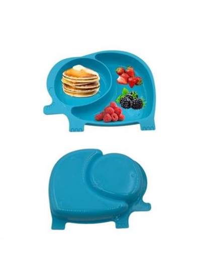 BUFFER® Bebek ve Çocuk için Sevimli Fil Model Desenli Yemek Bebek Mama Kabı Bölmeli Tabak