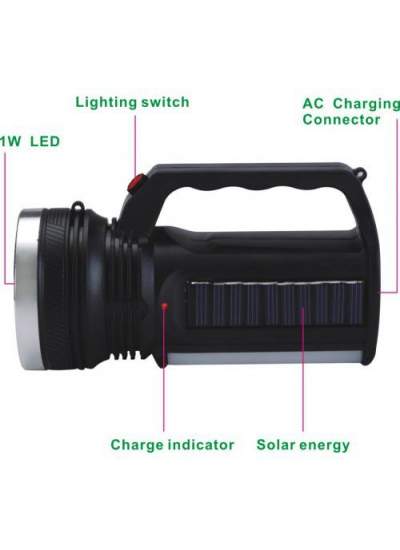 CLZ192 Sılver Toss St-2836t 1 Watt + 16 Ledli Güneş Enerjili Işıldaklı Projektör