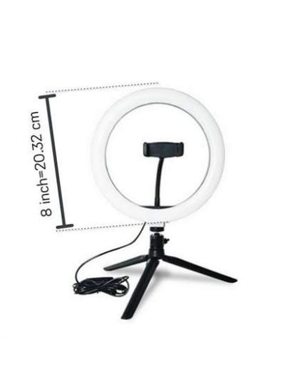 BUFFER® 8inç 20cm Youtube Instagram Tiktok Selfie  Stüdyo Video Fotoğraf Ring Light  Tripod Led Halk