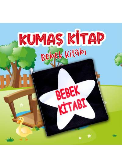 CLZ247  Bebek Siyah-Beyaz Kumaş Sessiz Kitap