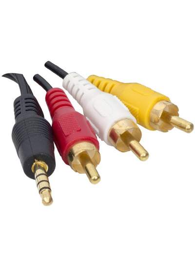 CLZ192 UYDU ALICISI AV KABLO 3.5 MM ST E / 3 RCA KABLO 1.2 METRE UZUN JACK ELEKTROMER (4172)