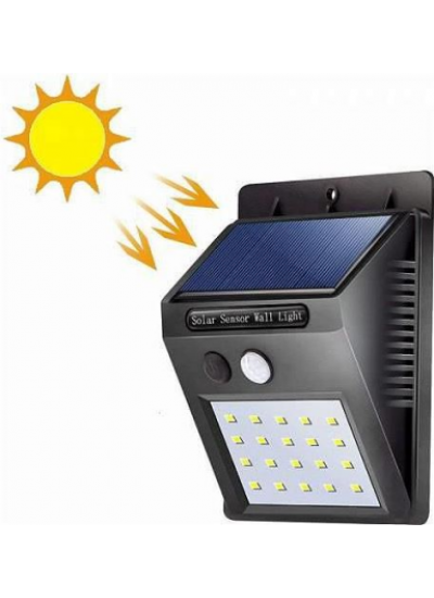 CLZ192 SOLARLI - 20 LED SENSÖRLÜ APLİK DUVAR LAMBASI (4172)