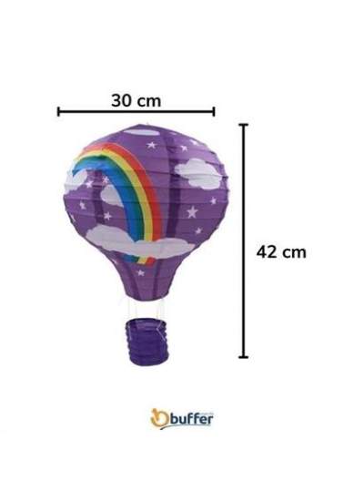 BUFFER® Dekoratif Renkli Kağıt Dilek Feneri Balonu Renkli Uçan Balon