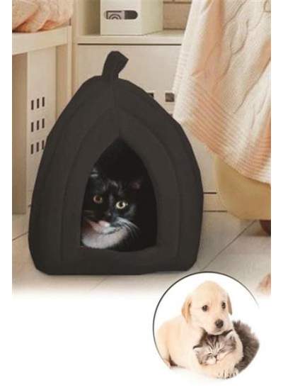 BUFFER® Pet Hut Polar Kedi ve Köpek Yatağı - Siyah