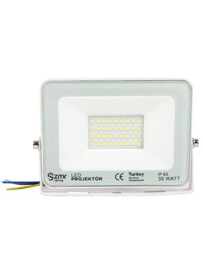 CLZ192 30 WATT - 220 VOLT 6500K IP65 150* IŞIK AÇISI BEYAZ SLİM KASA LED PROJEKTÖR (4172)