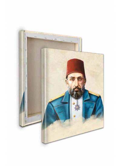 CLZ104 Abdulhamithan ve Osmanlı Amblemi Dekoratif Tablo  (70 x 50) cm