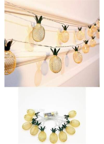 BUFFER® Dekoratif Pilli Pineapple Ananas Pilli Şerit Led Işık (1 Metre)