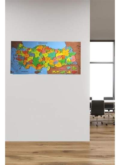 BUFFER® Renkli Türkiye Haritası Manyetik Yapıştırıcı Gerektirmeyen Duvar Stickerı 118 CM * 56 CM