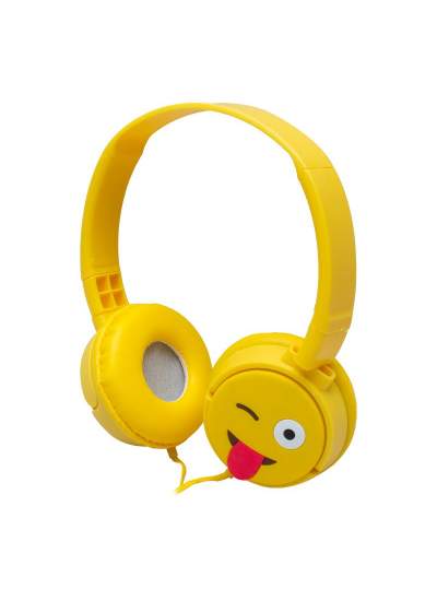 CLZ192 KT-3156 3.5MM JACKLI KULAKÜSTÜ KABLOLU EMOJİ KULAKLIK (4172)