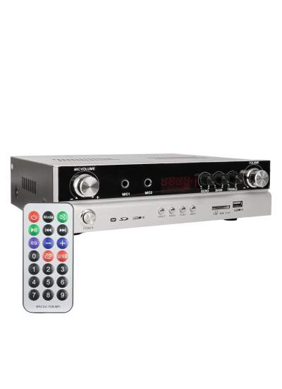 CLZ192 MAGICVOICE MV-22561 2X50 WATT USB/SD/BT/UK BLUETOOTHLU STEREO 2 MİKROFON GİRİŞLİ TRAFOSUZ ANFİ (4172)