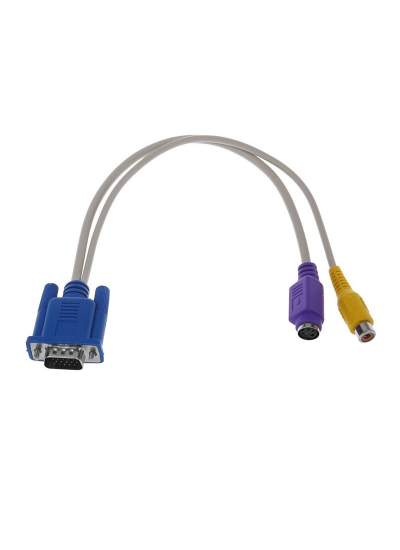 CLZ192 VGA 15 PİN ERKEK  / 1 RCA DİŞİ+MINI DIN DİŞİ 10 CM KABLO (4172)