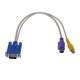 CLZ192 VGA 15 PİN ERKEK  / 1 RCA DİŞİ+MINI DIN DİŞİ 10 CM KABLO (4172)