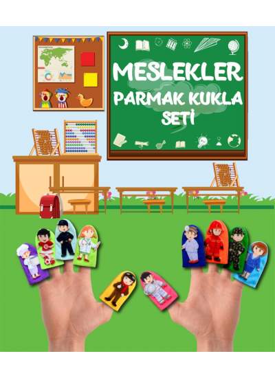 CLZ247  Meslekler 10 Parça Parmak Kukla , Eğitici Oyuncak