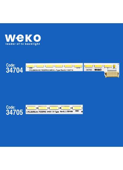 CLZ192 34704X1 34705X1 65INCH 17ELB65SLR0 7020PKG 84EA 2 ADET LED BAR (R TARAFI  SOKETSİZDİR) (4172)